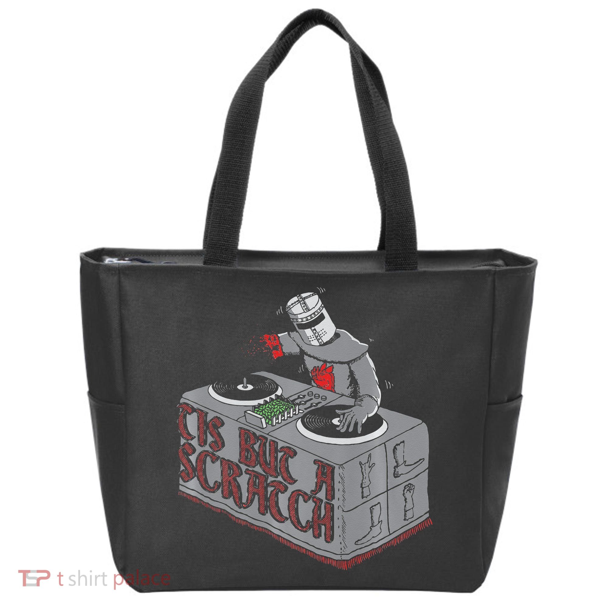 Tis But A Scratch Dj Knight Non Shall Drop The Beat Tote Bag