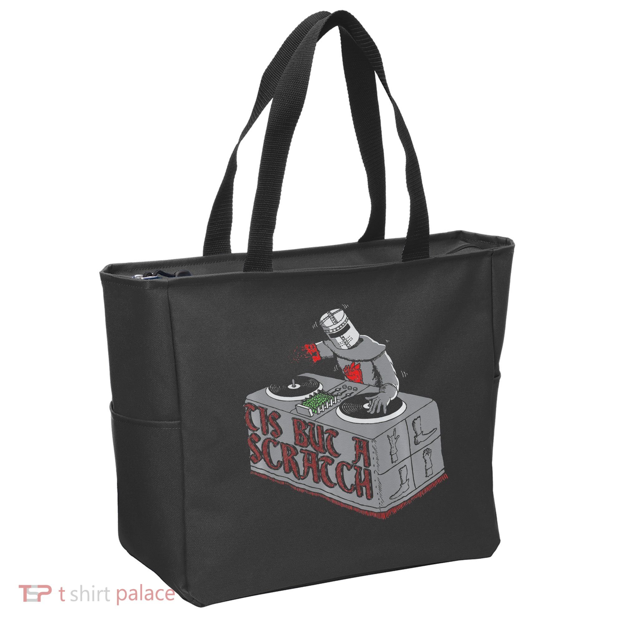 Tis But A Scratch Dj Knight Non Shall Drop The Beat Tote Bag