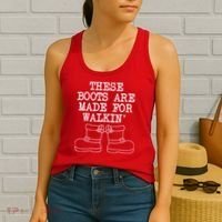 These Boots Are Made For Walkin Christmas Women's Tank Top thumb 2
