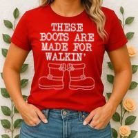 These Boots Are Made For Walkin Christmas Women's T-Shirt thumb 2