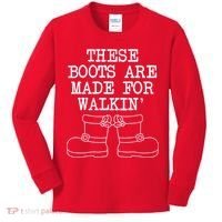 These Boots Are Made For Walkin Christmas Kids Long Sleeve Shirt thumb 0