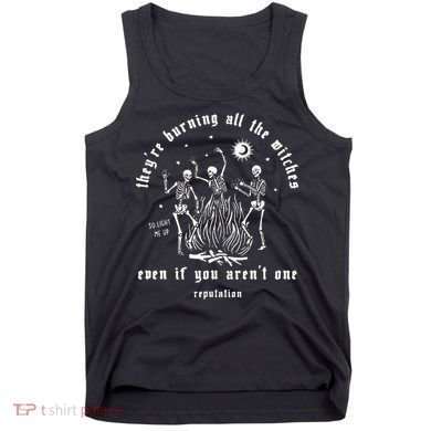Theyre Burning All The Witches Halloween Skeleton Dancing Tank Top