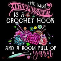 The Best Antidepressant Is A Crochet Hook Ornament thumb 1