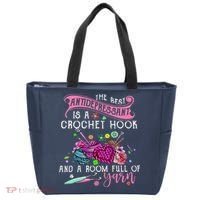 The Best Antidepressant Is A Crochet Hook Tote Bag thumb 0