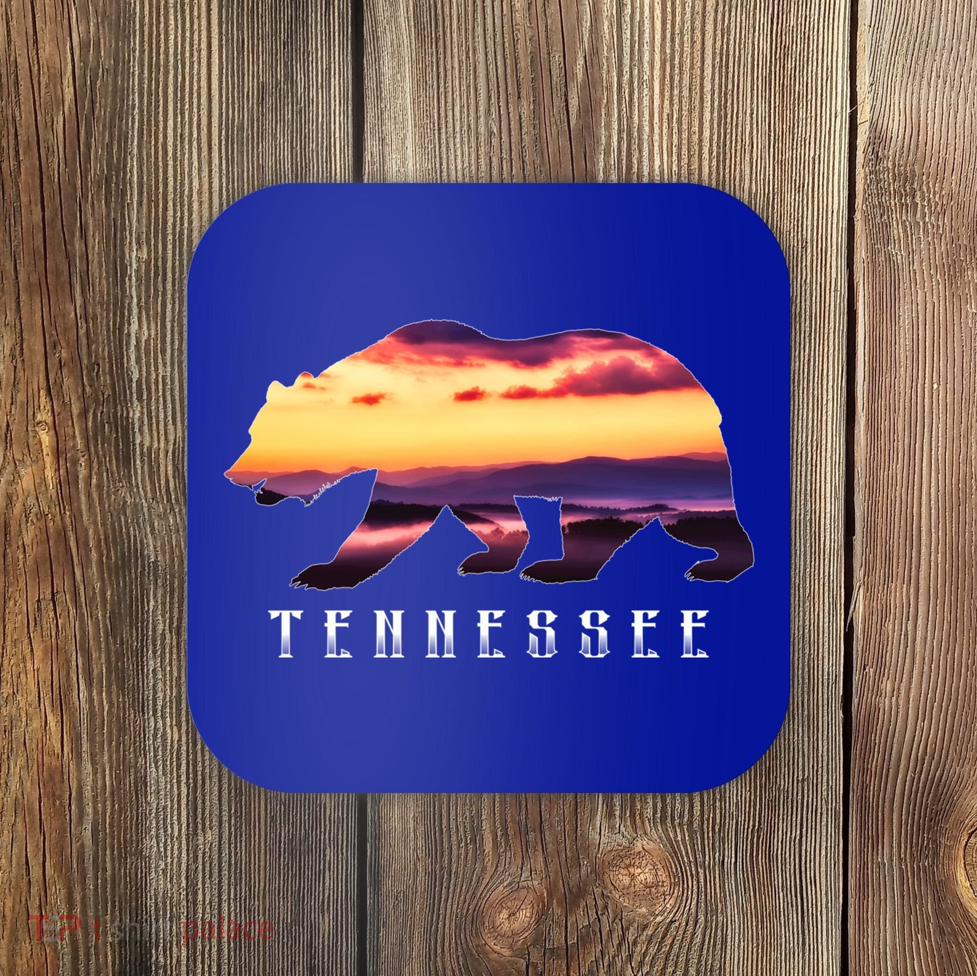 Tennessee Bear And Great Smoky Mountains Park Image Souvenir Gift Coaster