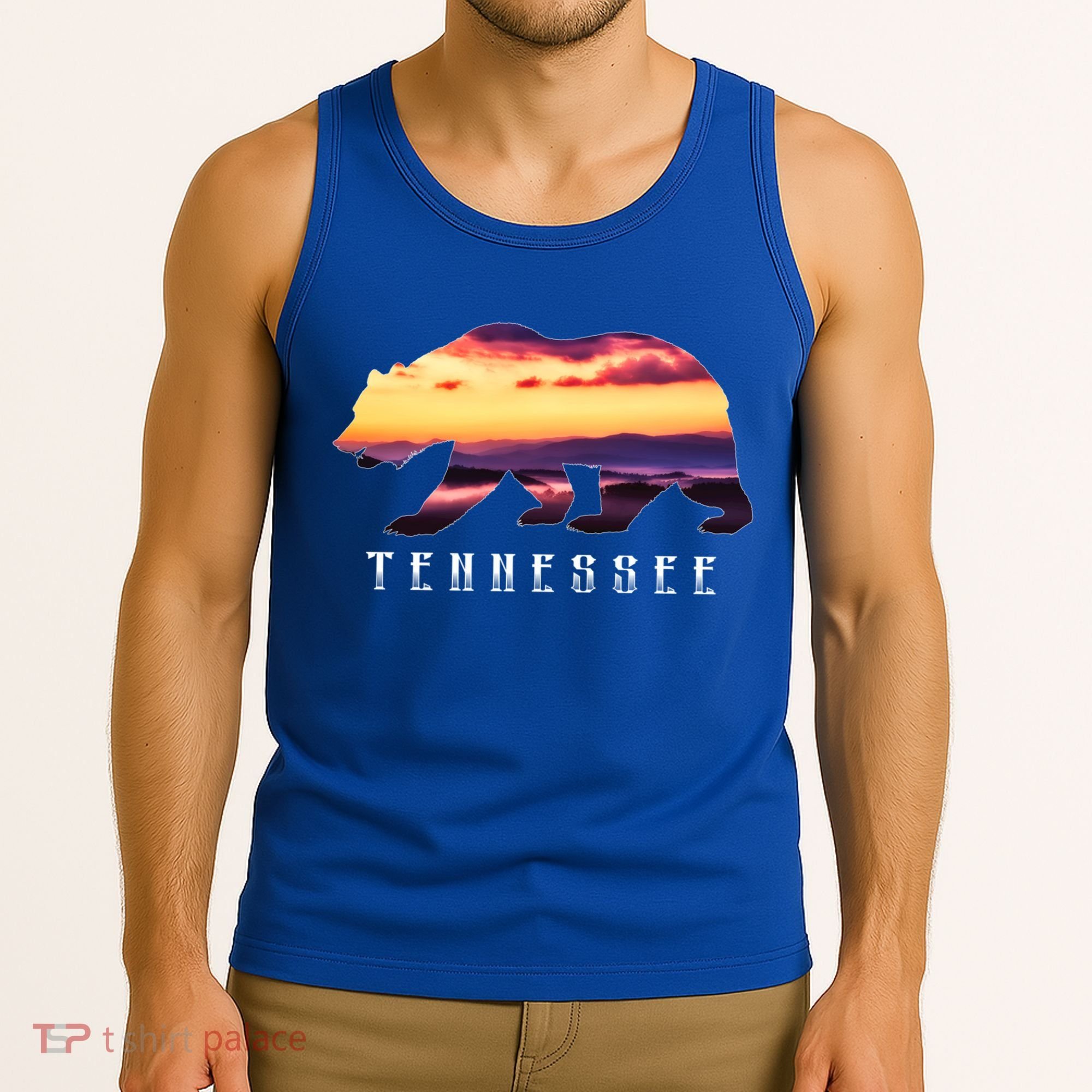 Tennessee Bear And Great Smoky Mountains Park Image Souvenir Gift Tank Top