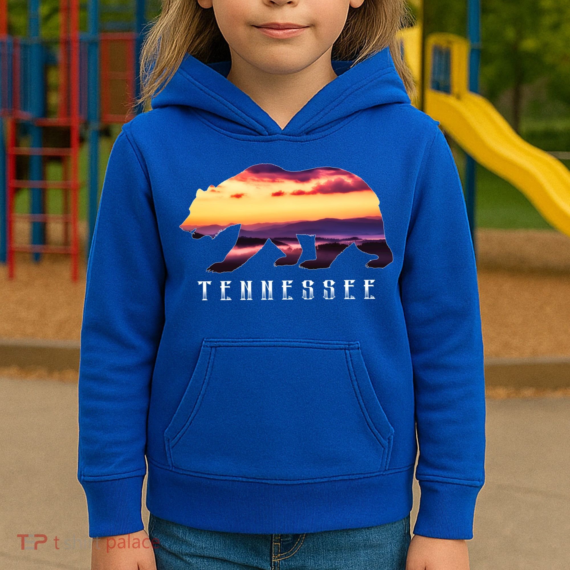 Tennessee Bear And Great Smoky Mountains Park Image Souvenir Gift Kids Hoodie