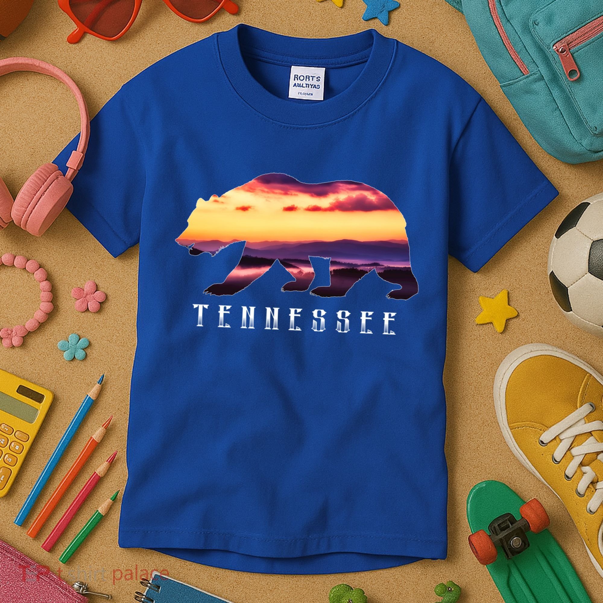 Tennessee Bear And Great Smoky Mountains Park Image Souvenir Gift Kids T-Shirt