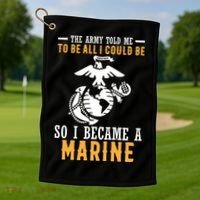 To Be All I Could Be Marine Motivational Golf Towel thumb 1