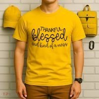 Thankful Blessed And Kind Of A Mess Funny T-Shirt thumb 6