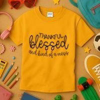 Thankful Blessed And Kind Of A Mess Funny Kids T-Shirt thumb 3