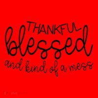Thankful Blessed And Kind Of A Mess Funny Santa Hat thumb 1