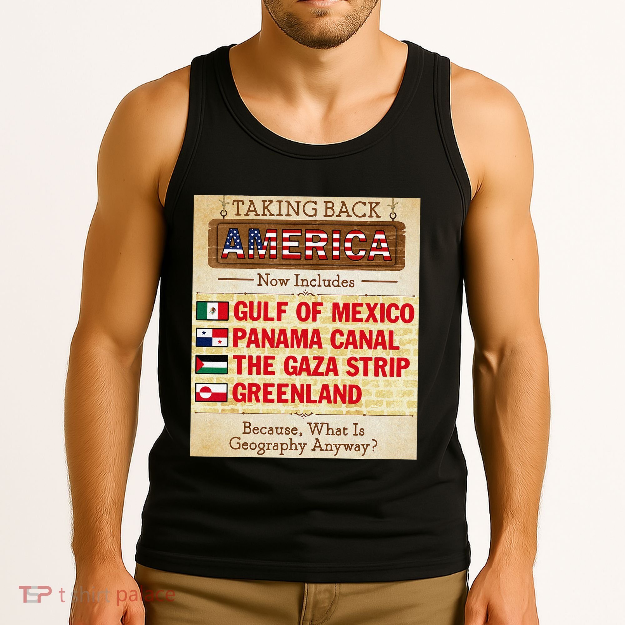 Taking Back America Meme Geography Fail Funny Gulf Of Mexico Tank Top