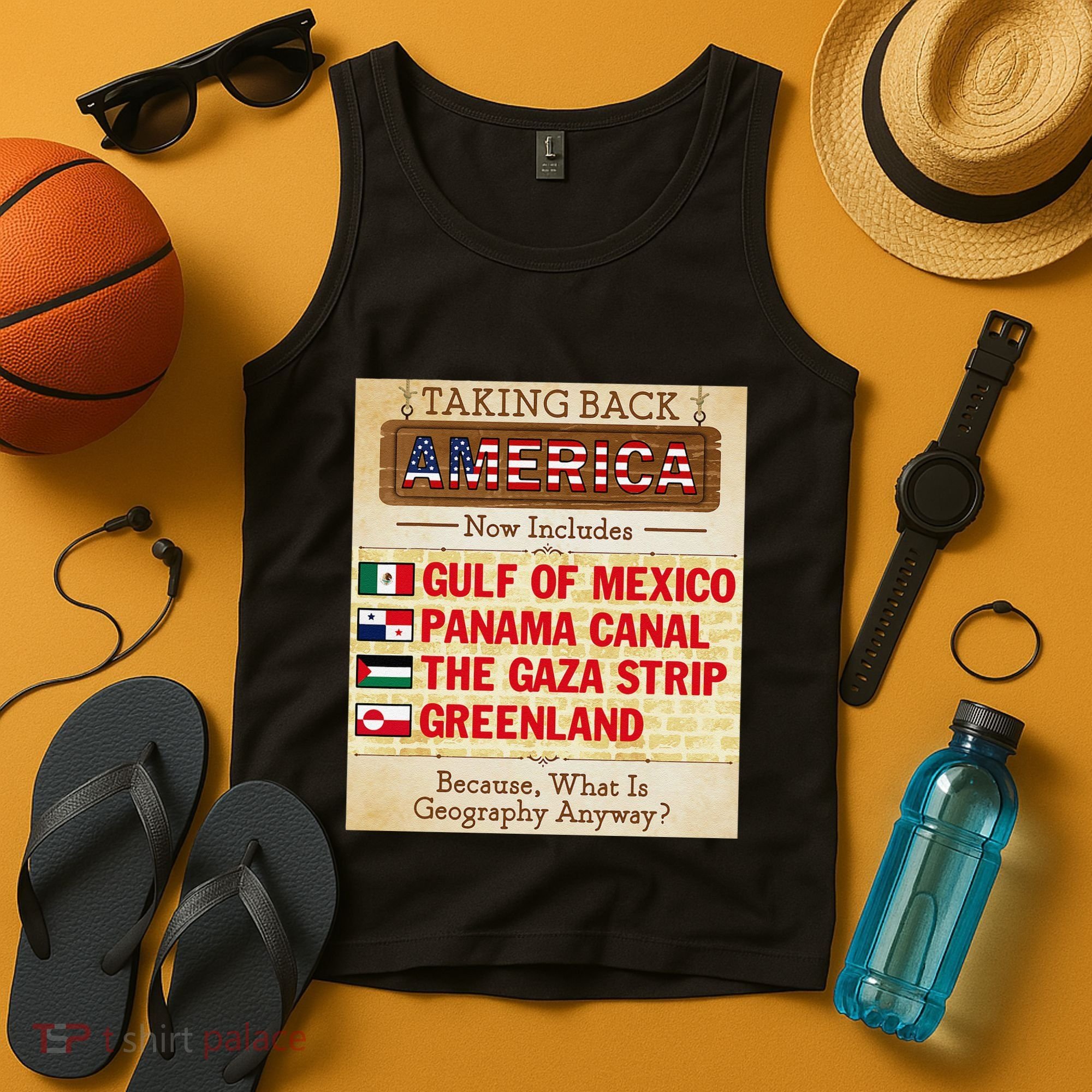Taking Back America Meme Geography Fail Funny Gulf Of Mexico Tank Top