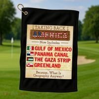 Taking Back America Meme Geography Fail Funny Gulf Of Mexico Golf Towel thumb 1