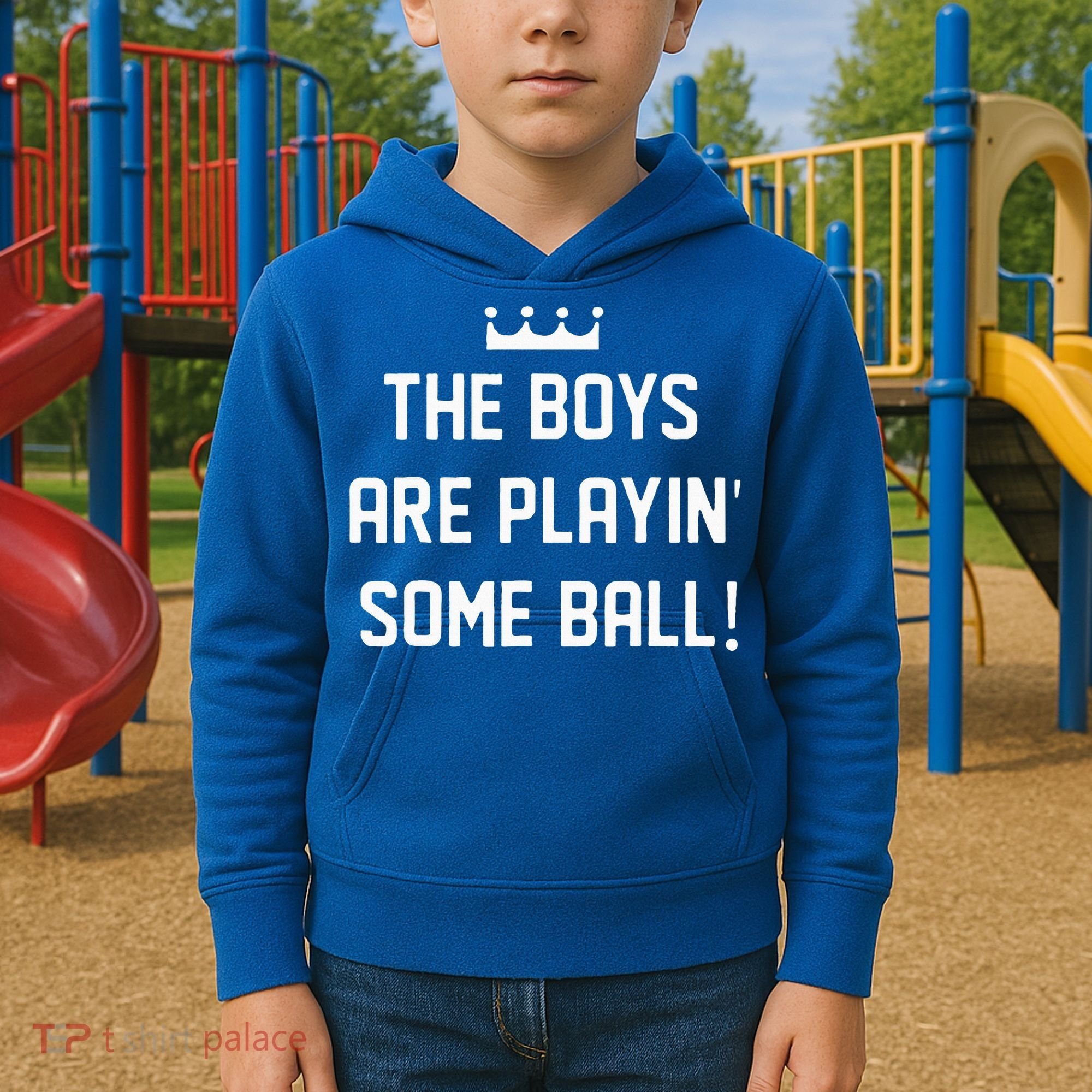 The Boy Are Playing Some Ball Kids Hoodie