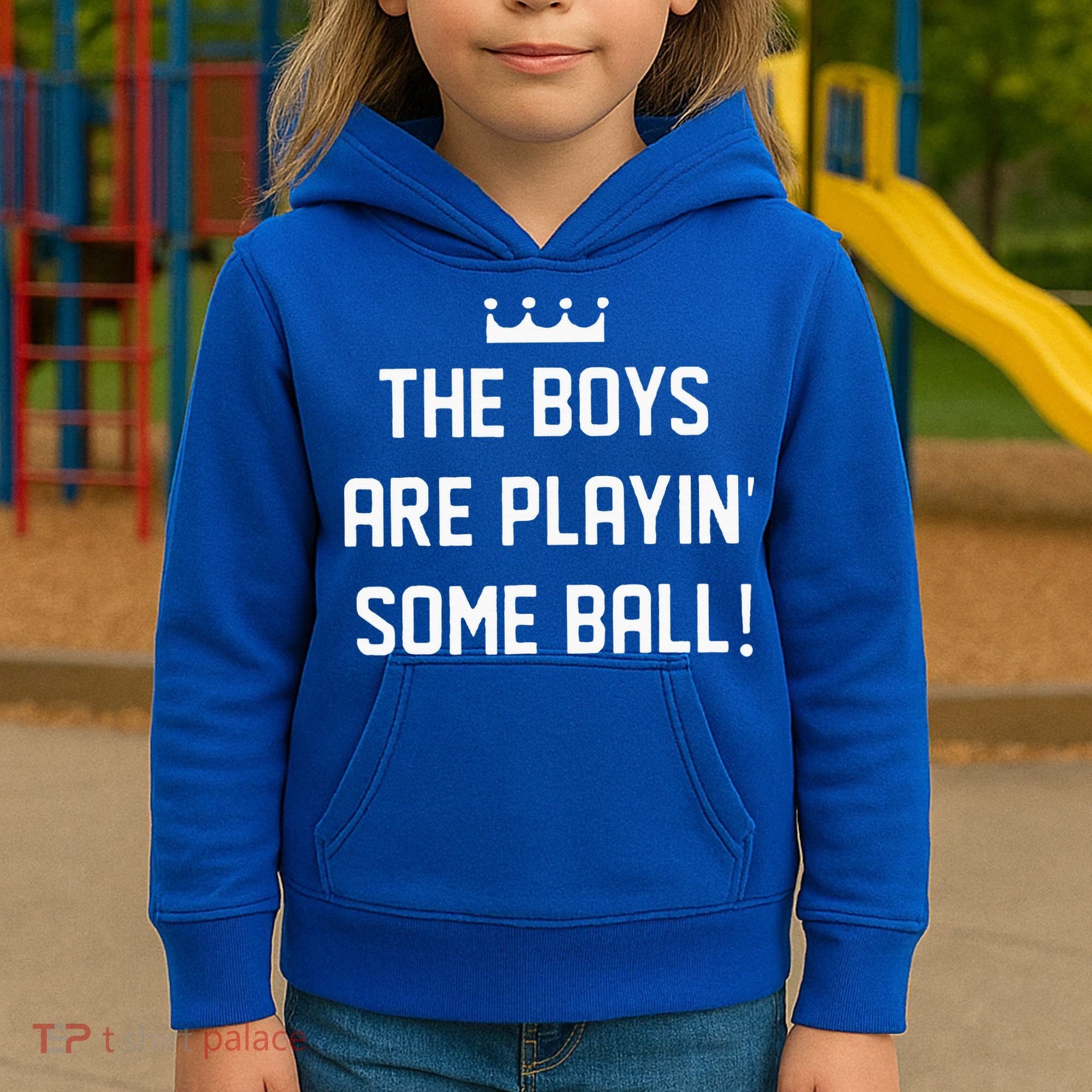 The Boy Are Playing Some Ball Kids Hoodie