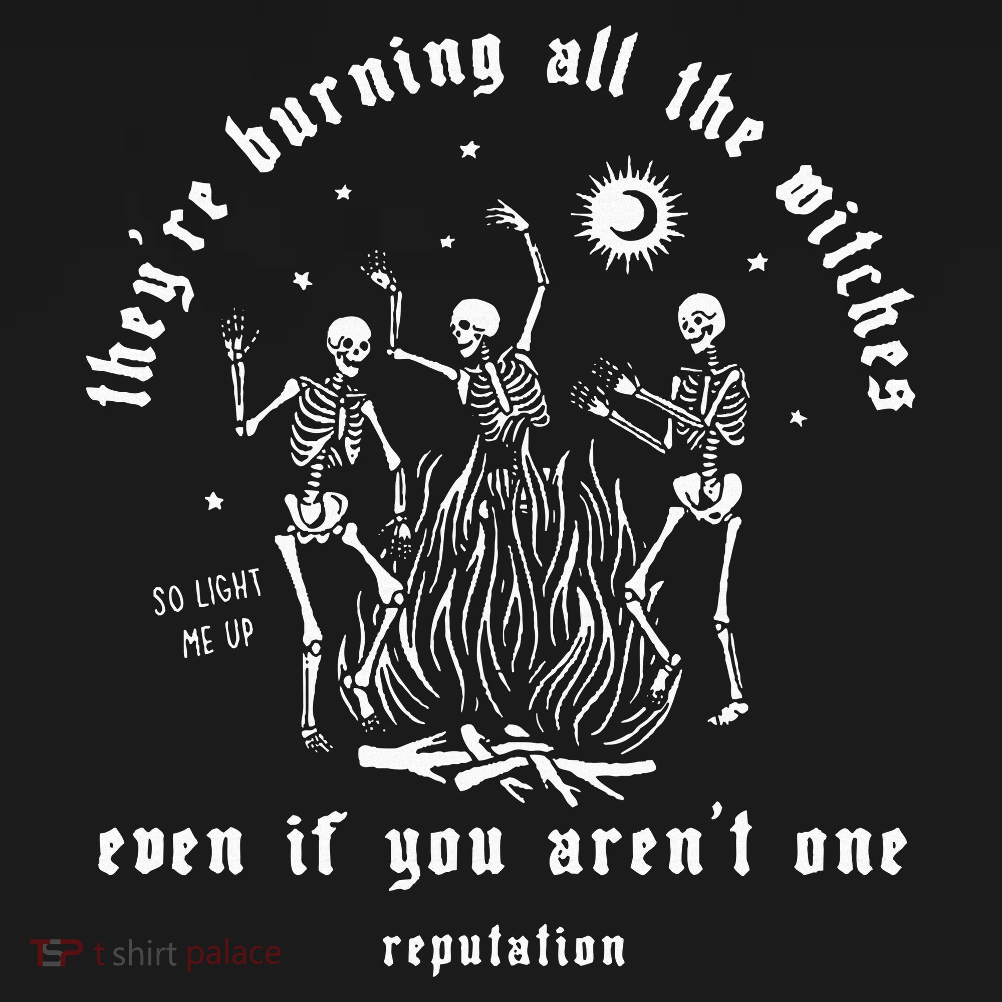 TheyRe Burning All The Witches Halloween Skeleton Dancing Sweatshirt