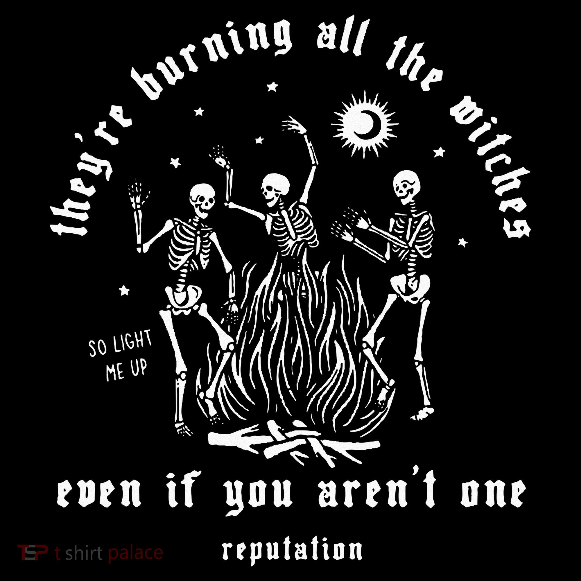 TheyRe Burning All The Witches Halloween Skeleton Dancing Women's Hoodie