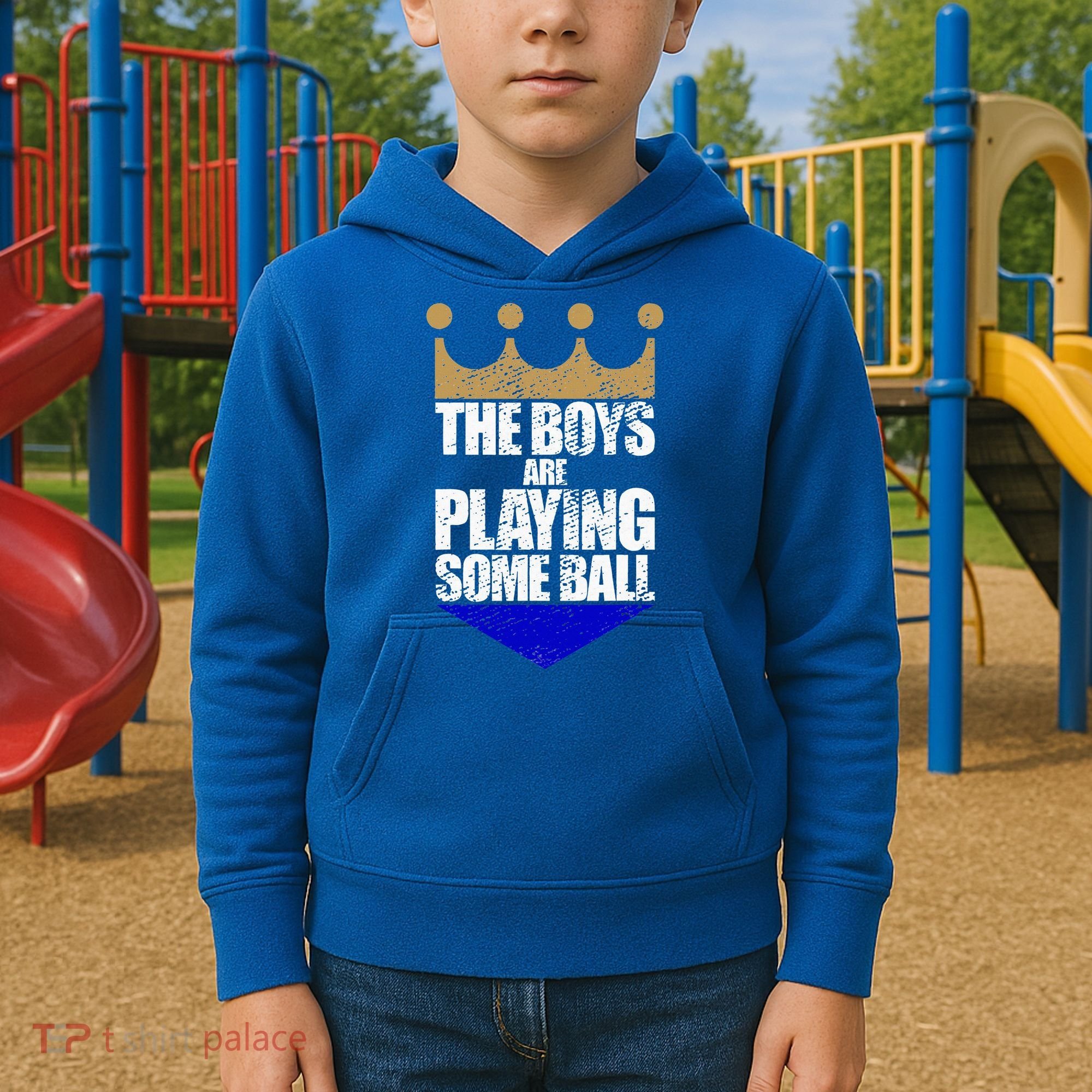 The Boy Are Playing Some Ball Kids Hoodie