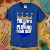 The Boy Are Playing Some Ball Kids T-Shirt thumb 3