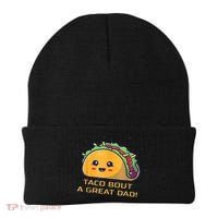 Taco Bout A Great Dad! Funny Dad Joke Beanie thumb 0