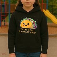 Taco Bout A Great Dad! Funny Dad Joke Kids Hoodie thumb 3