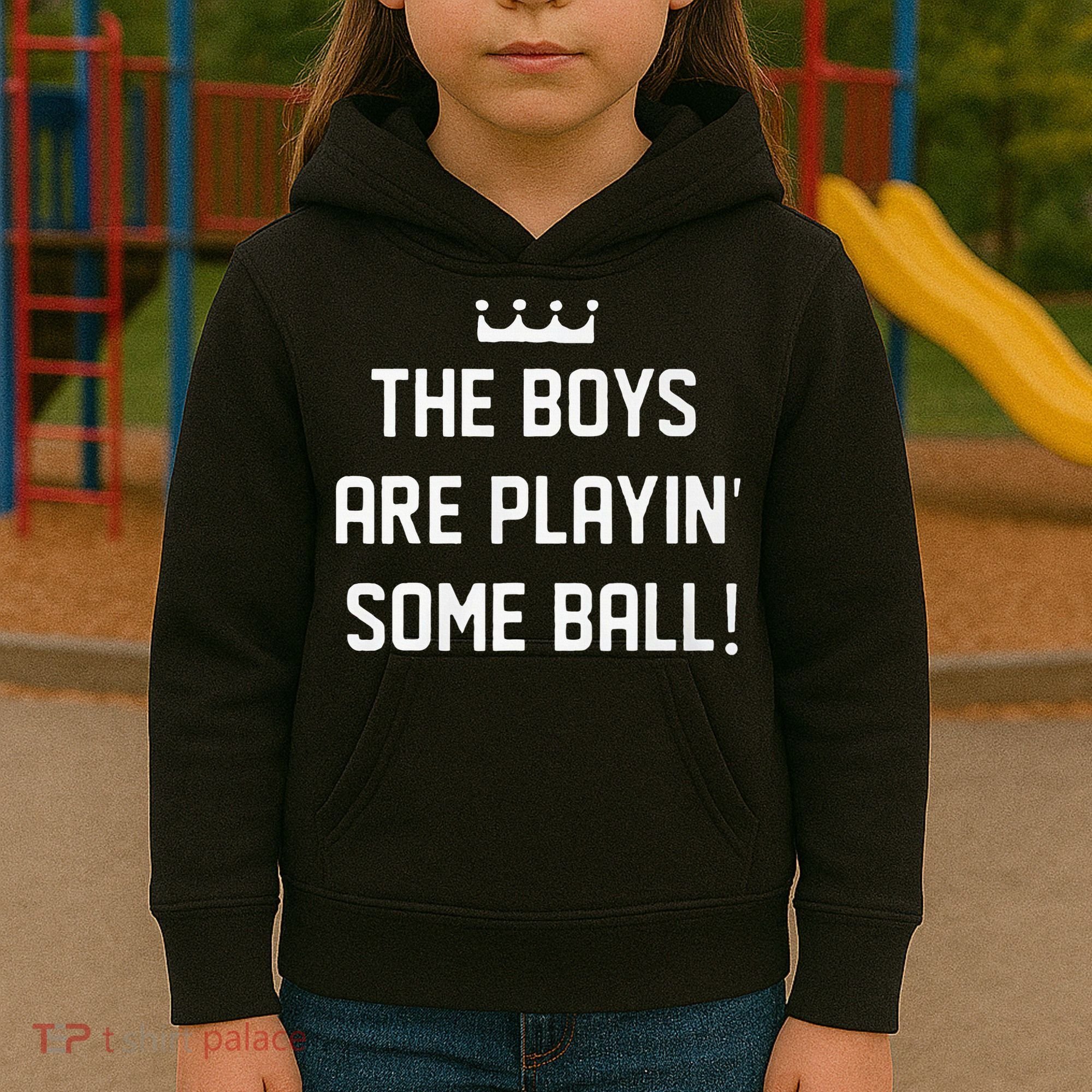 The Boy Are Playing Some Ball Kids Hoodie