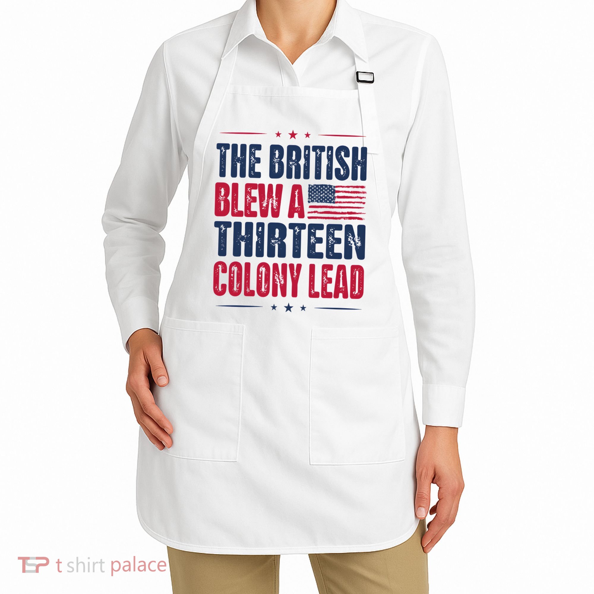 The British Blew A Thirteen Colony Lead Vintage Apron