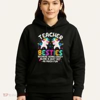 Teacher Besties Because Going Crazy Alone Back To School Hoodie thumb 5