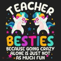Teacher Besties Because Going Crazy Alone Back To School Beanie thumb 2