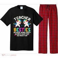 Teacher Besties Because Going Crazy Alone Back To School Pajama Set thumb 0