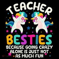 Teacher Besties Because Going Crazy Alone Back To School Women's Hoodie thumb 2