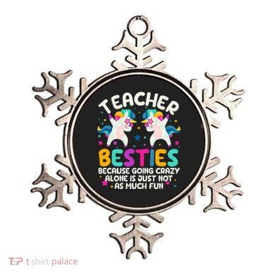 Teacher Besties Because Going Crazy Alone Back To School Ornament