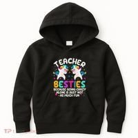 Teacher Besties Because Going Crazy Alone Back To School Kids Hoodie thumb 0