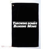 Throwing Bombs Banging Moms Funny Football Gift Golf Towel thumb 0