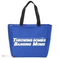 Throwing Bombs Banging Moms Funny Football Gift Tote Bag thumb 0