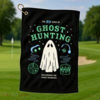 The Big Book Of Ghost Hunting Funny Halloween Golf Towel thumb 1