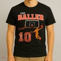 This Basketball Baller Is Now 10 Years Old Happy My Birthday T-Shirt thumb 3