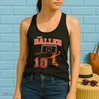 This Basketball Baller Is Now 10 Years Old Happy My Birthday Women's Tank Top thumb 2
