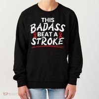 This Badass Beat A Stroke Awareness Brain Attack I Wear Red Women's Sweatshirt thumb 0