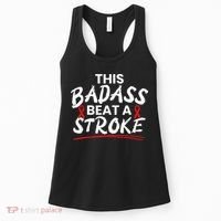 This Badass Beat A Stroke Awareness Brain Attack I Wear Red Women's Tank Top thumb 0