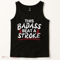 This Badass Beat A Stroke Awareness Brain Attack I Wear Red Tank Top thumb 2