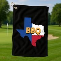 Texas Bbq Barbeque Party Grillmaster Grilling Smoking Meat Gift Golf Towel thumb 1