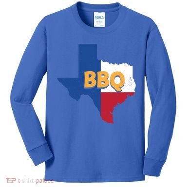 Texas Bbq Barbeque Party Grillmaster Grilling Smoking Meat Gift Kids Long Sleeve Shirt
