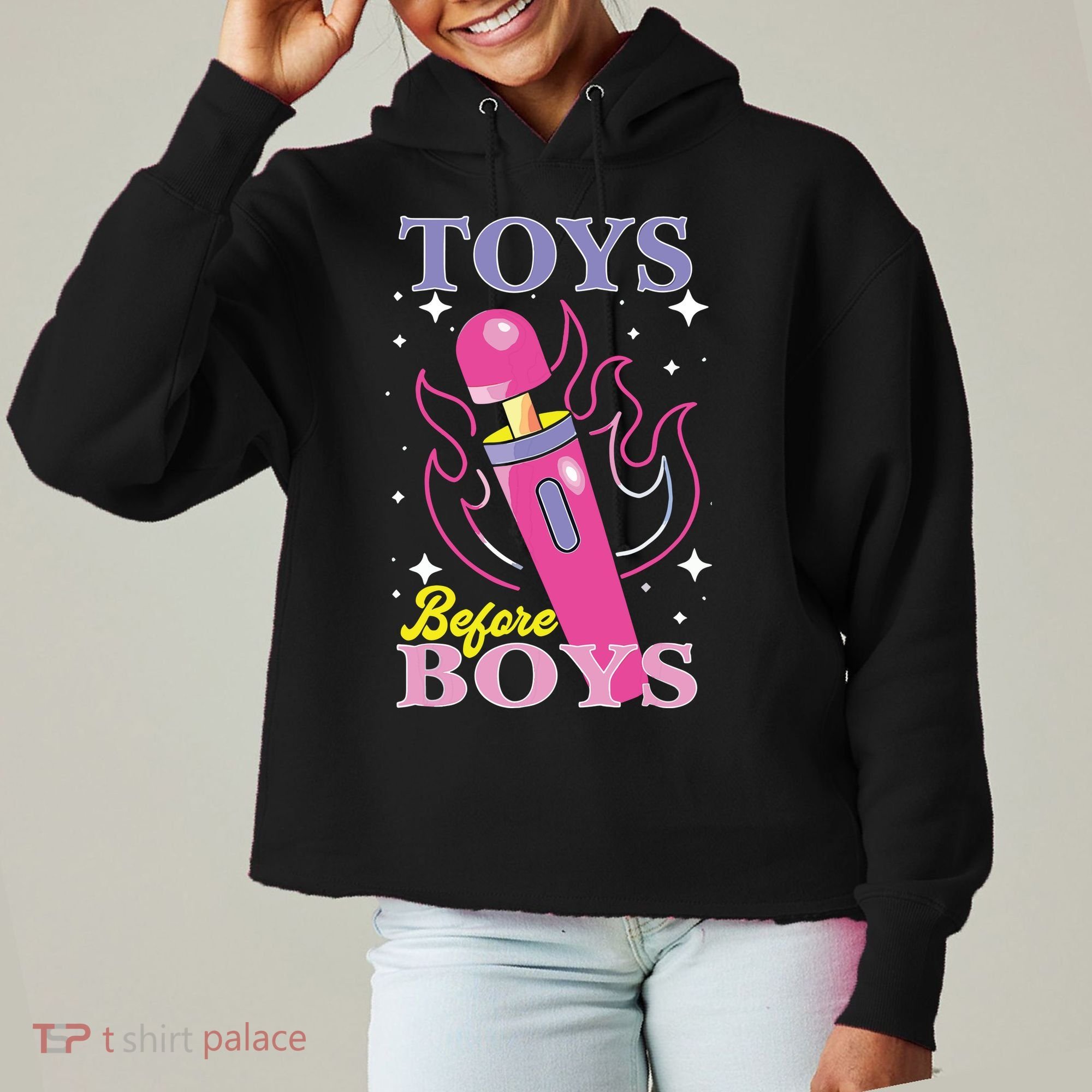 Toys Before Boy Ladies Heavyweight Boxy Pullover Hoodie