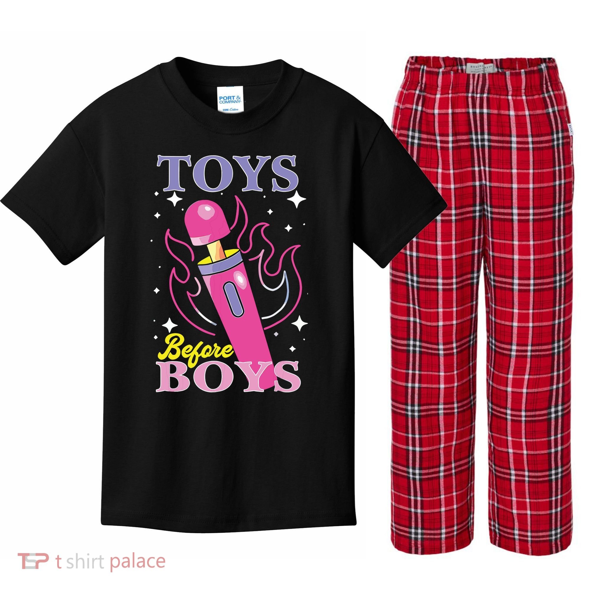 Toys Before Boy Kids Plaid Pajama Set
