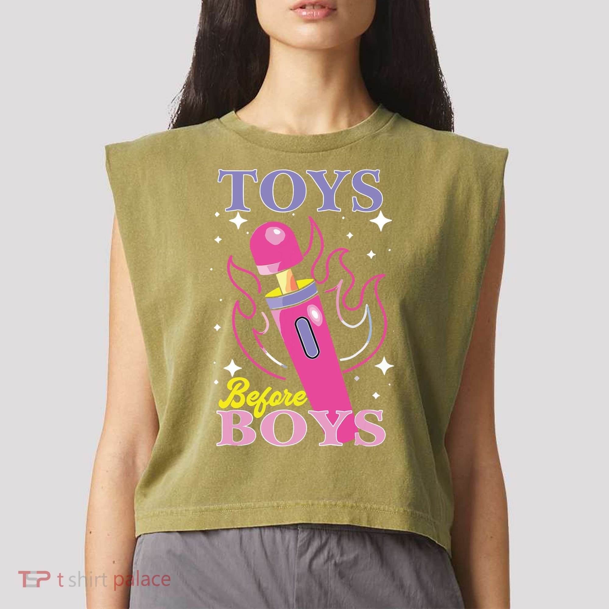 Toys Before Boy Garment-Dyed Women's Muscle Tee