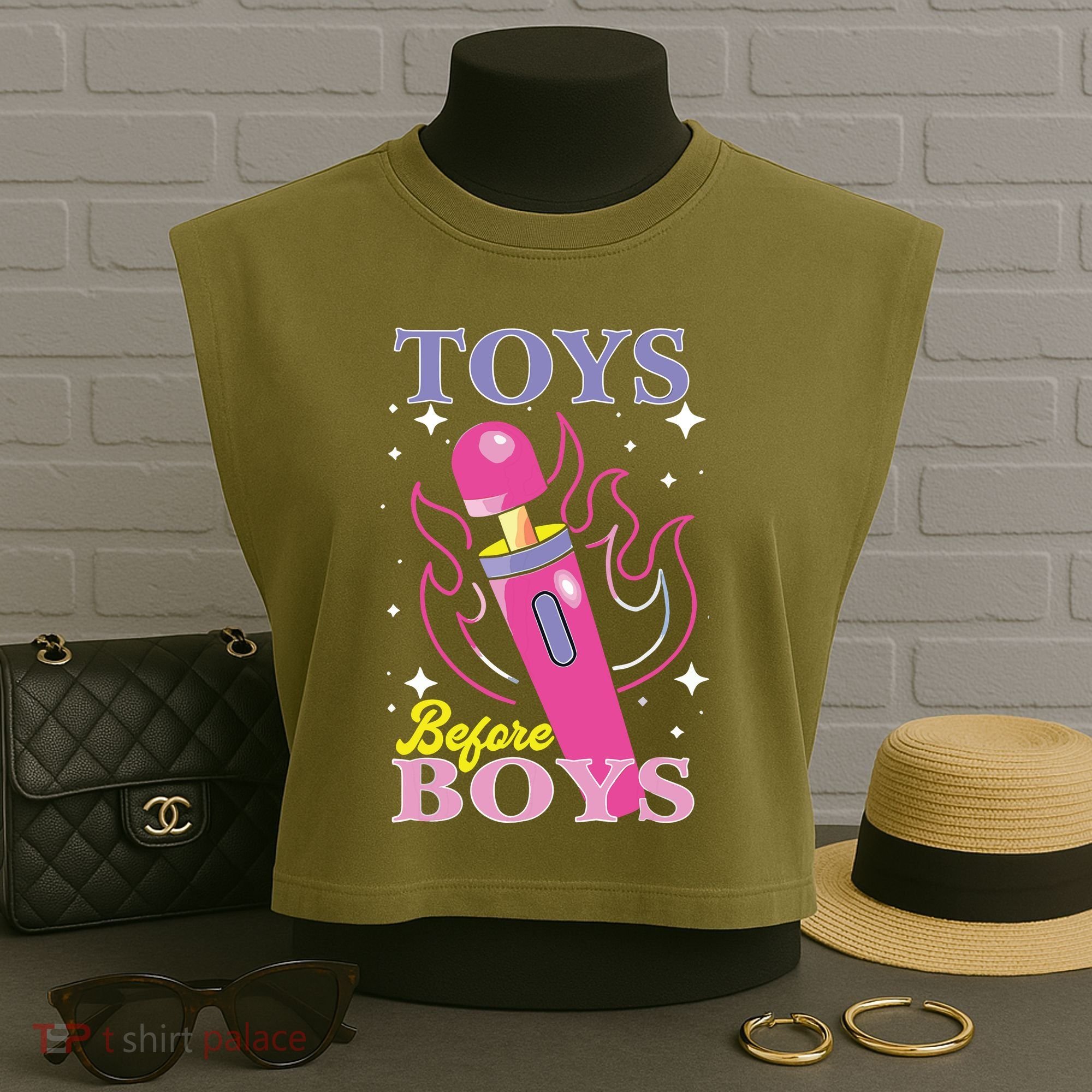 Toys Before Boy Garment-Dyed Women's Muscle Tee