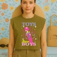 Toys Before Boy Garment-Dyed Women's Muscle Tee thumb 4